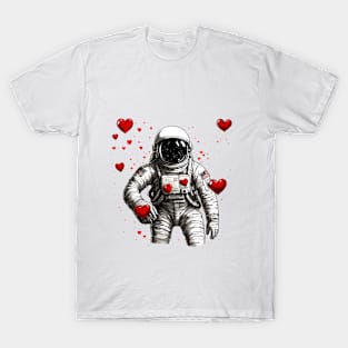 astronaut with hearts T-Shirt